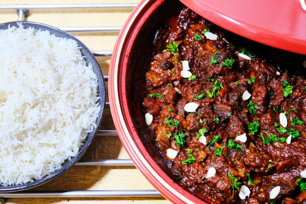Lamb tagine with rice