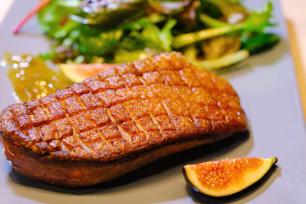pan seared duck breast with figs